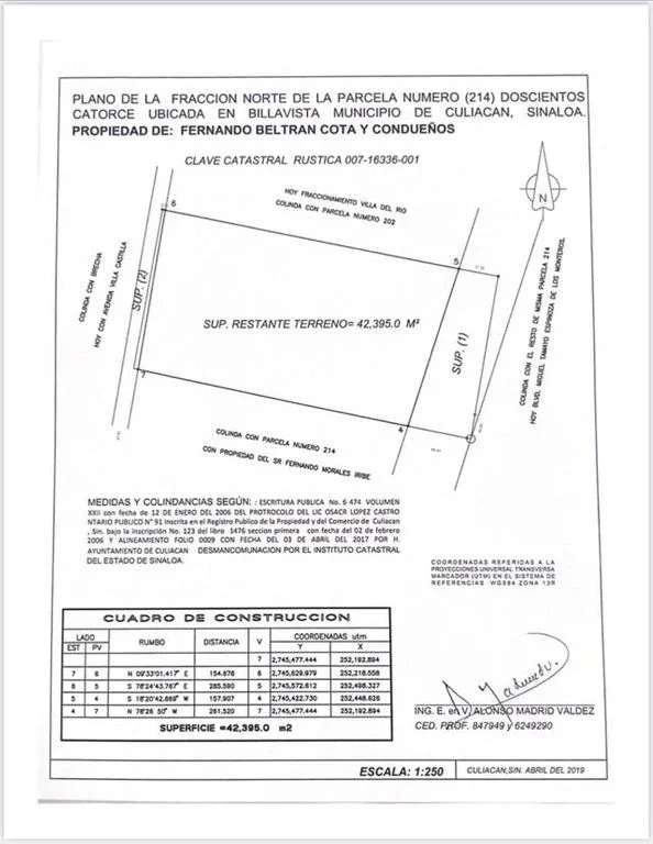 Terreno en renta de 42,395 m2. Blvd Miguel Tamayo, Villas el Rio